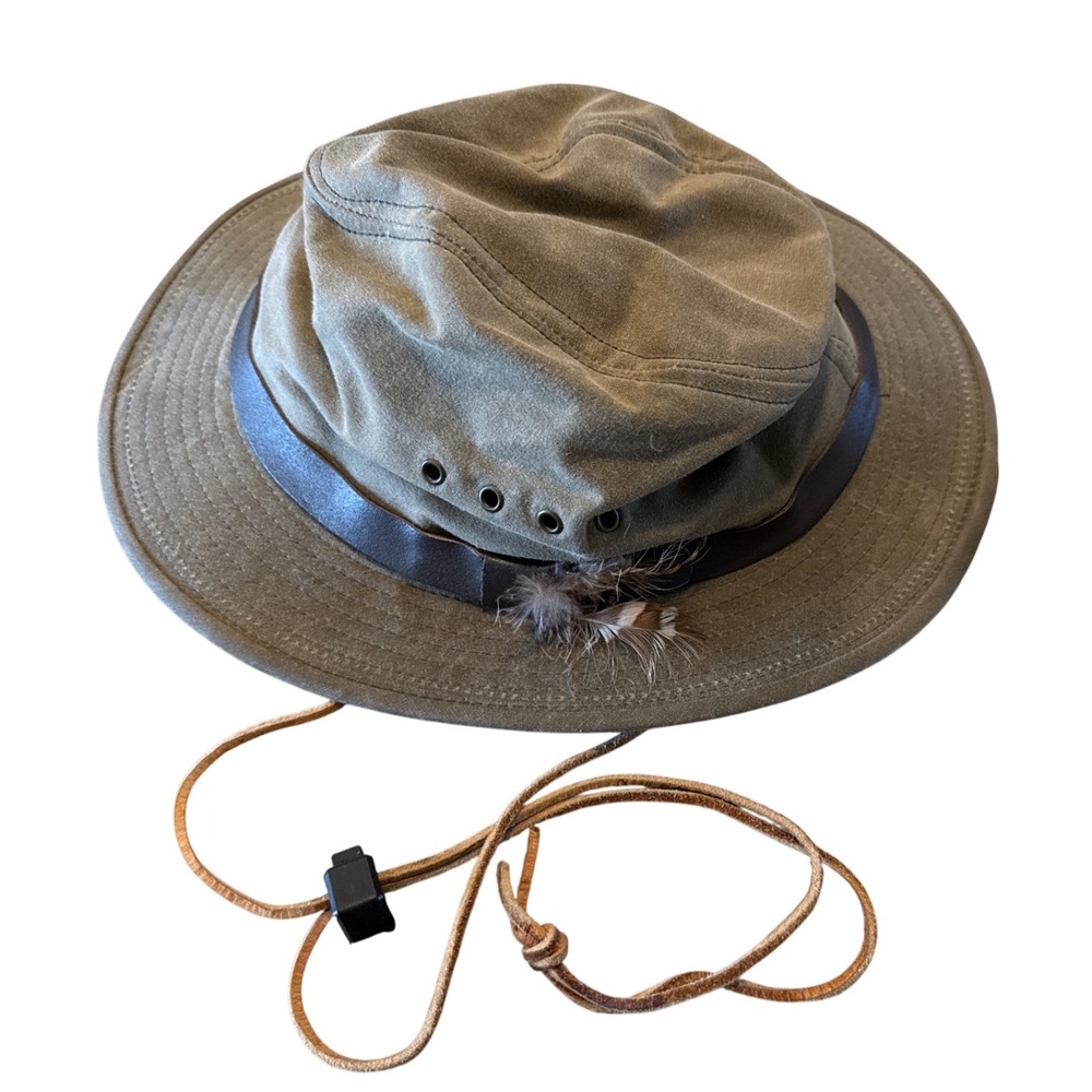 Filson Co Seattle‎ Shelter Cloth Bush Hat Olive Green Waxed Canvas Mens Medium
